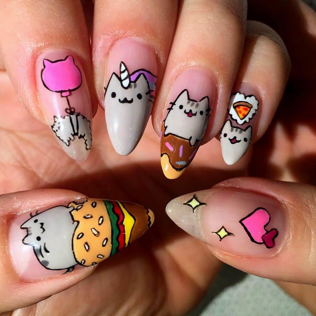 Маникюр с кошками - милый дизайн ногтей