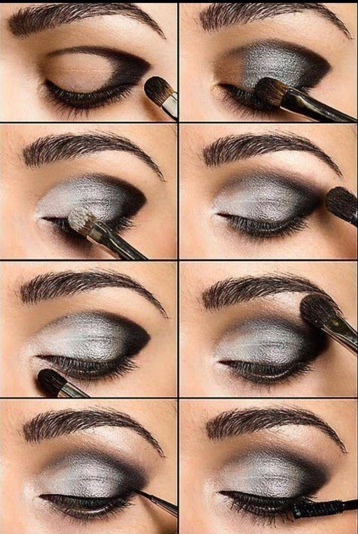 Как сделать черно-белый макияж глаз