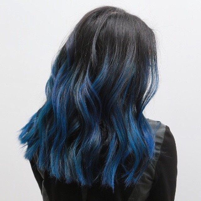 Черно-синий цвет волос: описание с фото - luv.ru