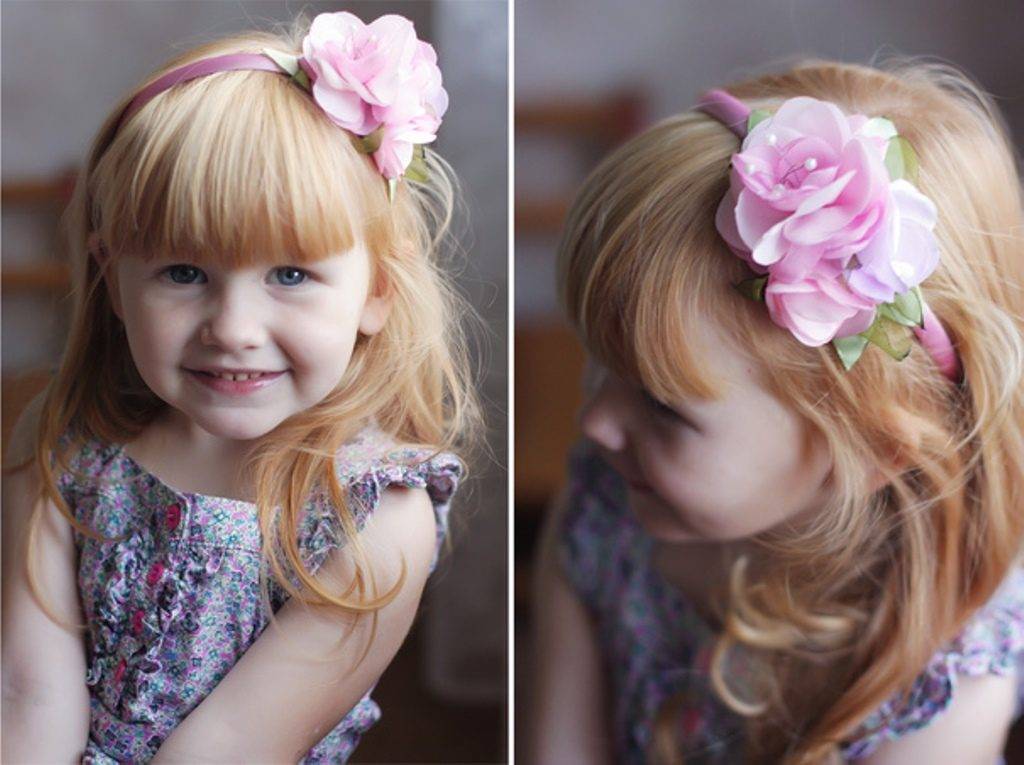Прическа с цветами из волос для девочки