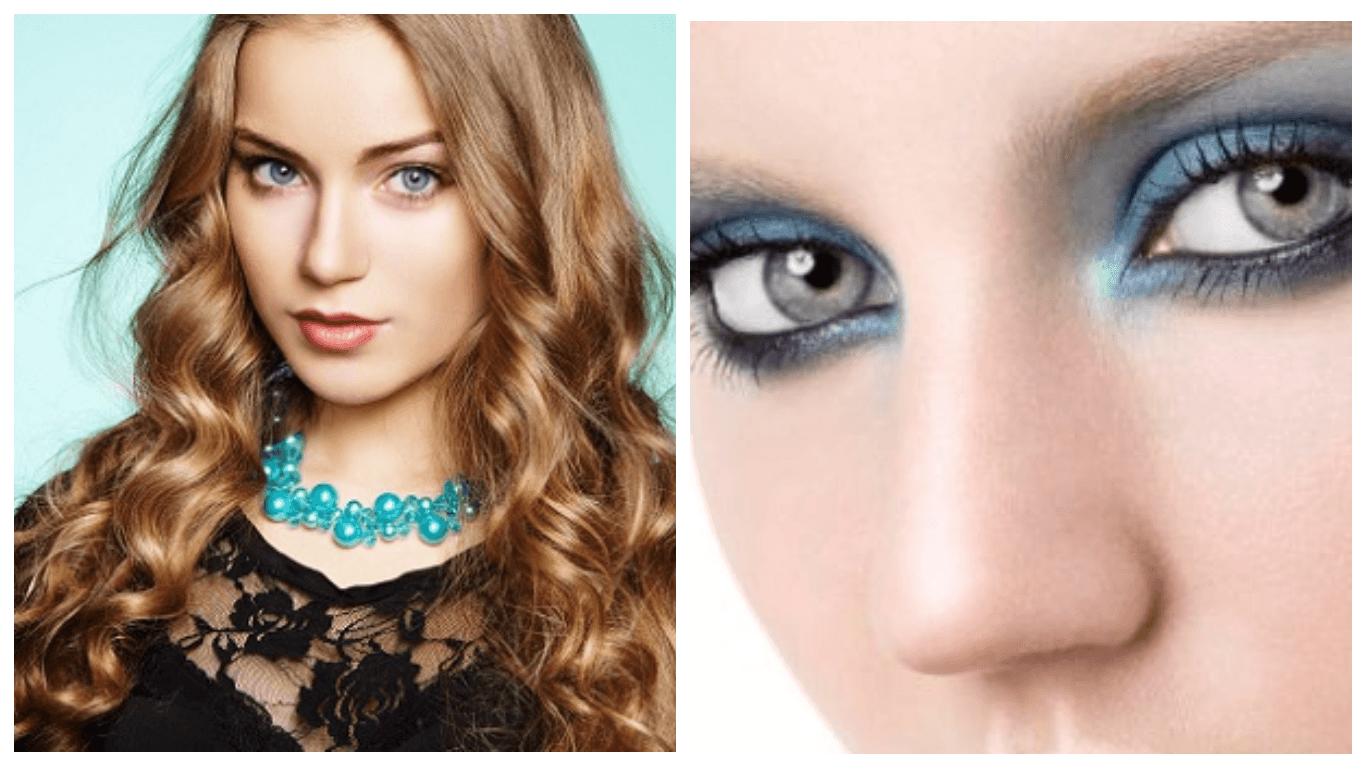 Макияж для голубых глаз и разных оттенков волос