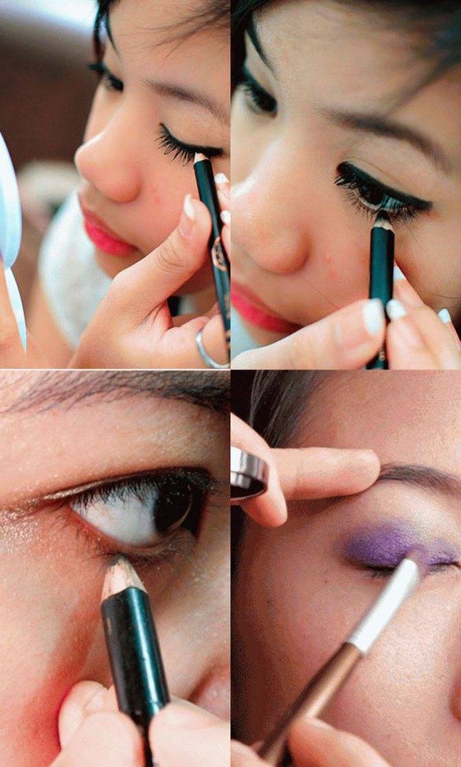 Макияж для азиатских глаз, китайский макияж, как сделать стрелки для глаз с нависшими веками