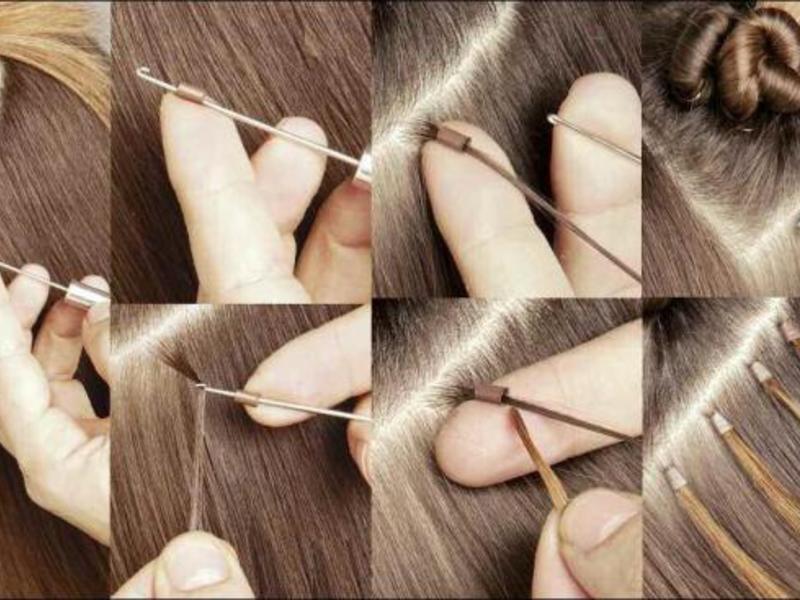 Наращивание волос приклеиваем пряди