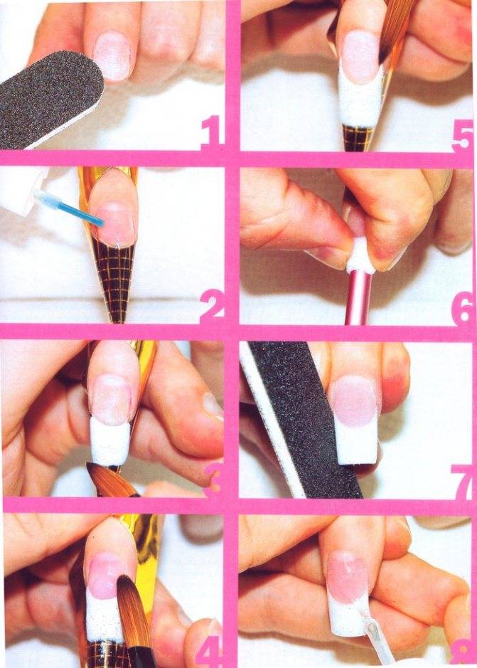 Наращивание ногтей на формах: пошаговая инструкция и фото примеры