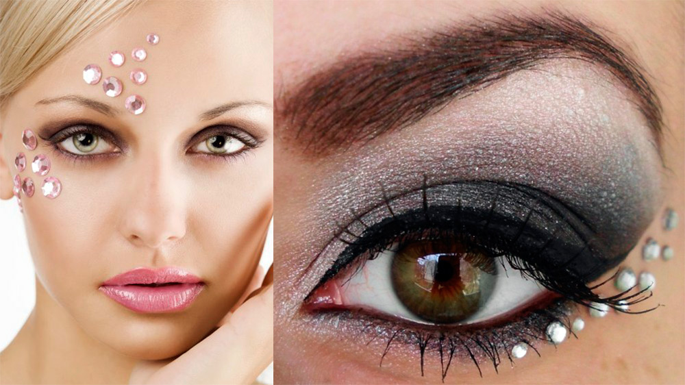 Макияж со стразами, создаем «драгоценный» makeup