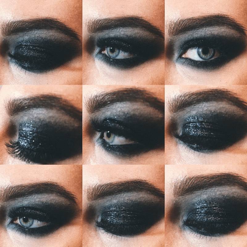 Черный макияж глаз: 125 фото, пошаговый мастер-класс нанесения и современные вариации макияжа