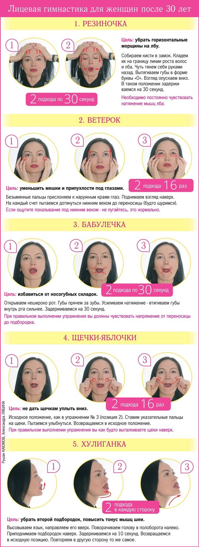 13 эффективных фитнес упражнений для лица с видеоуроками